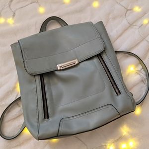 Faux leather mint green backpack